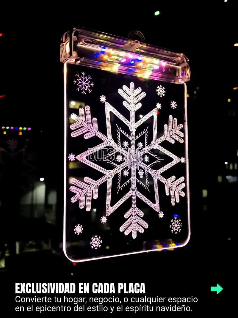 CORTINA DE LUCES NAVIDEÑAS 3D PLACAS DE LUJO