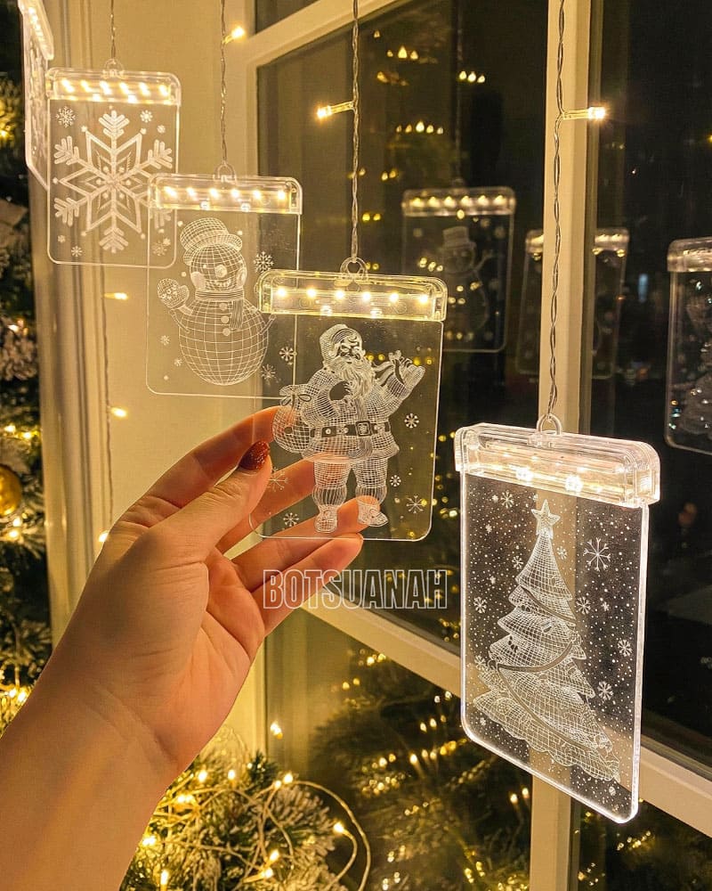 Cortina Navideña 3D con Placas de Lujo