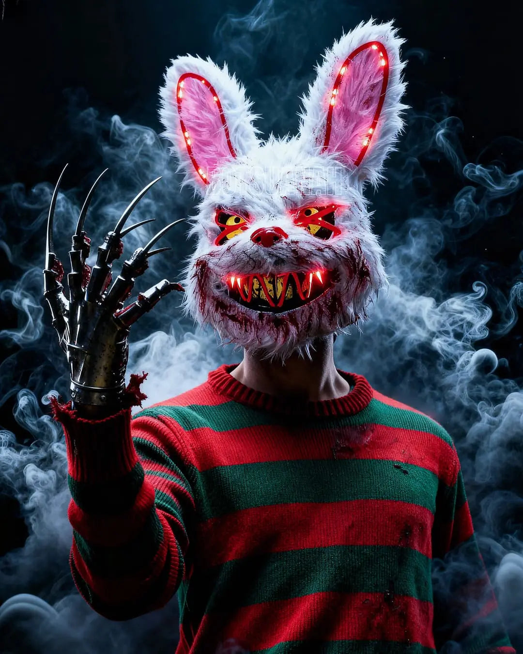 Máscara Conejo Led Sangrienta